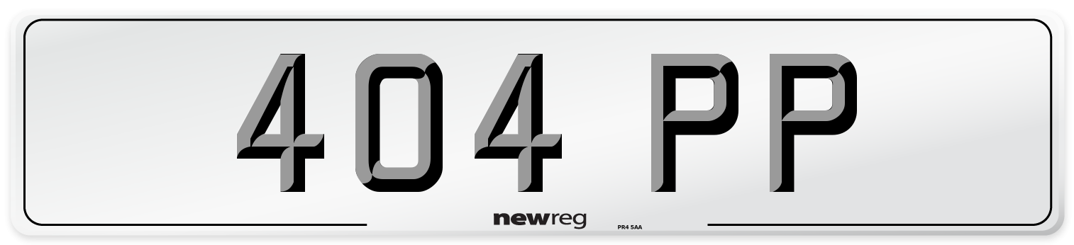 404 PP Number Plate from New Reg
